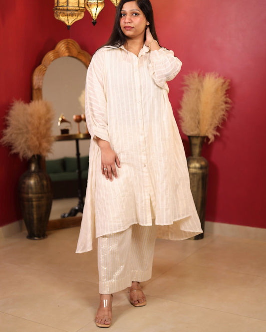 Silver white kurta with Palazzo