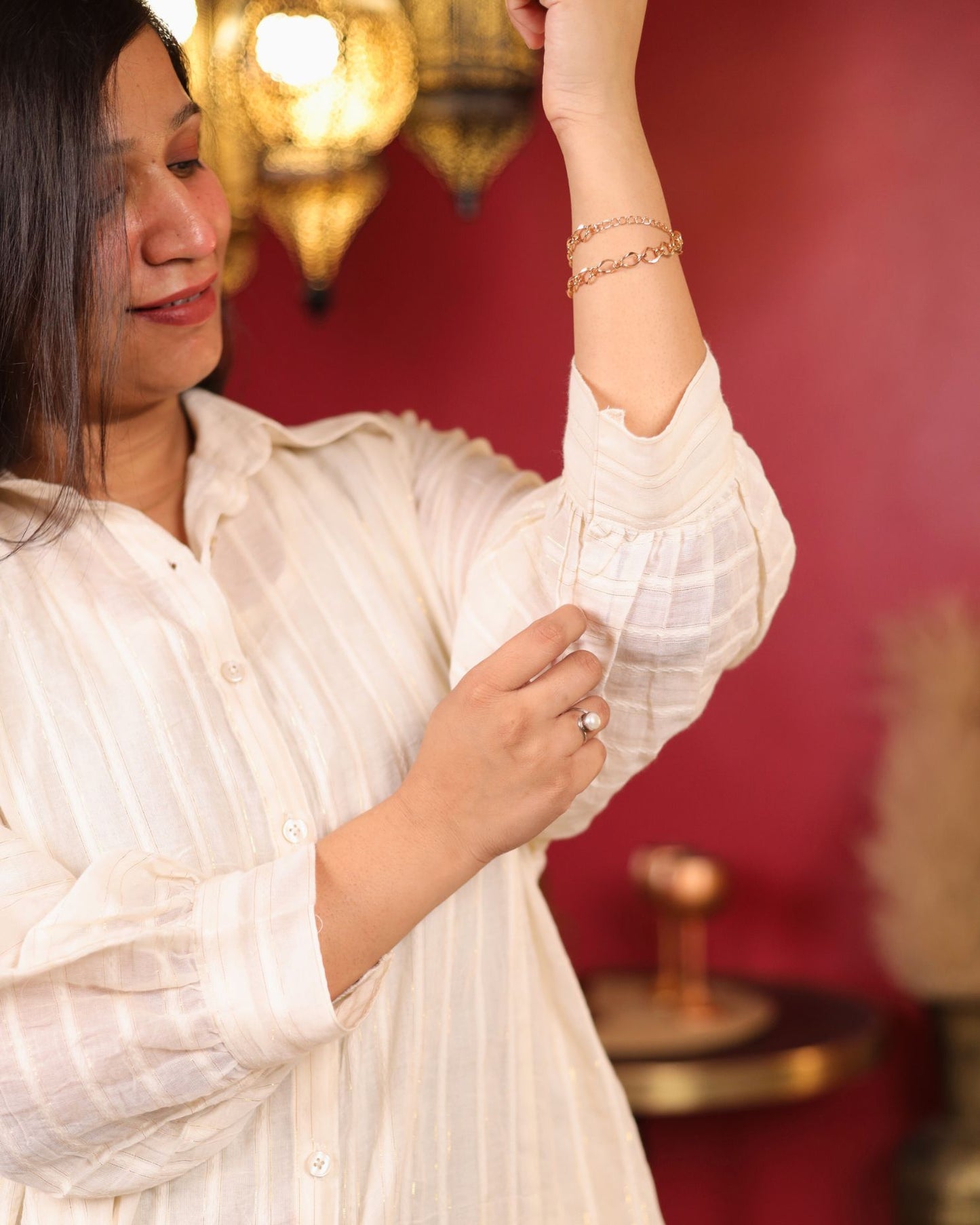 Silver white kurta with Palazzo